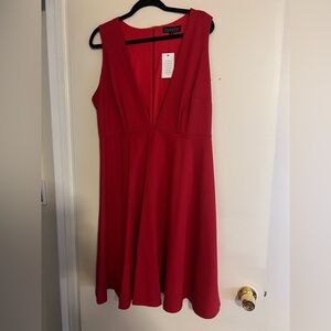NWT Fall or Winter Deep V-Neck Fit n’ Flare Dress